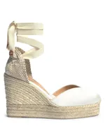 Chiara Satin Platform Wedge Espadrilles