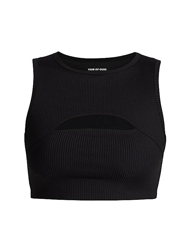 Ribbed Cutout Sports Bra