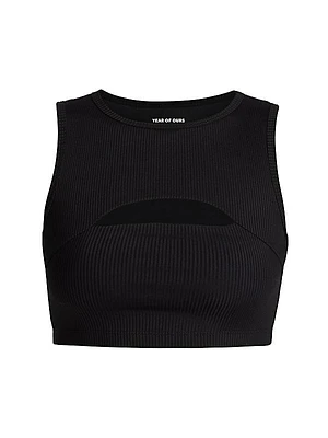 Ribbed Cutout Sports Bra