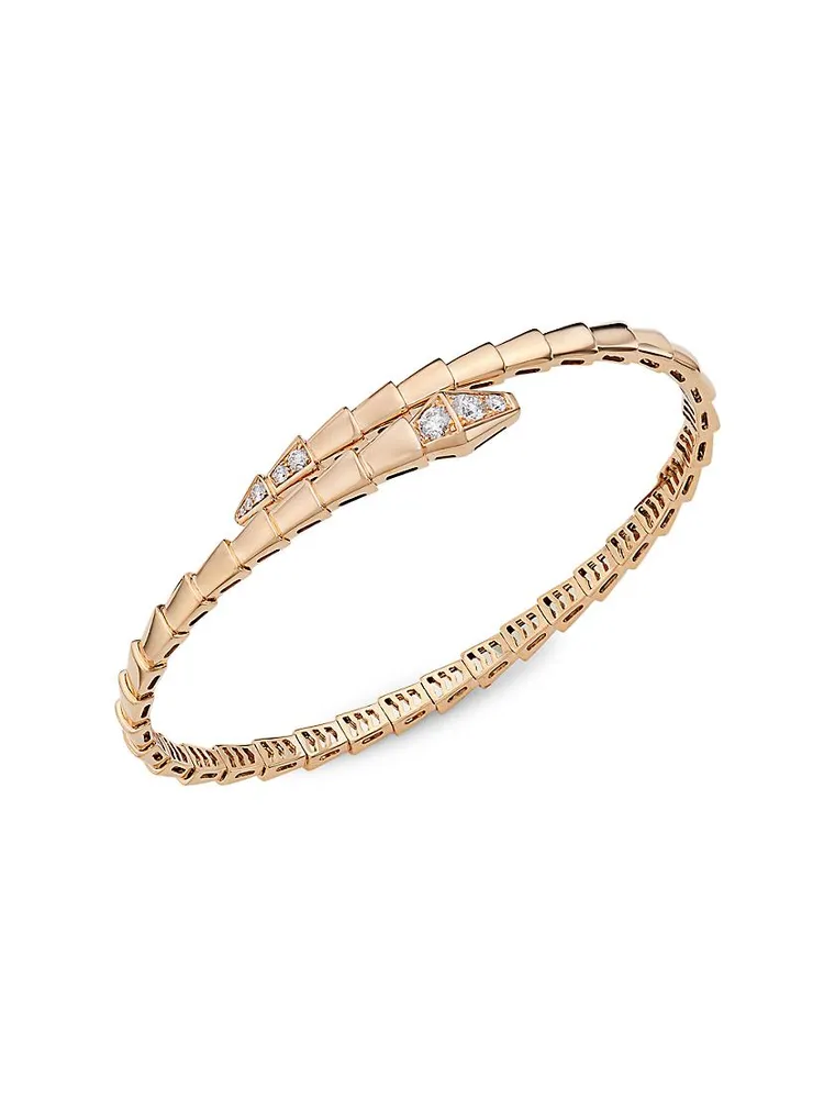 Serpenti Viper 18K Rose Gold & Pavè Diamond Bracelet