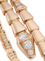 Serpenti Viper 18K Rose Gold & Pavè Diamond Bracelet