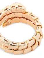 Serpenti Viper 18K Rose Gold & Diamond 2-Coil Ring