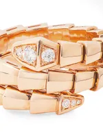 Serpenti Viper 18K Rose Gold & Diamond 2-Coil Ring