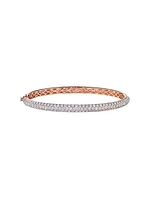 Moonlight 18K Rose Gold & Diamond Pavé Medium Hinge Bangle Bracelet