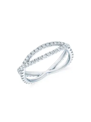 Fidelity 18K White Gold & Diamond Crossover Ring