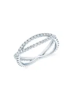 Fidelity 18K White Gold & Diamond Crossover Ring