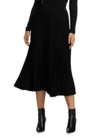 Essentials Elastic-Waist Pleated Skirt