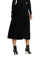 Essentials Elastic-Waist Pleated Skirt