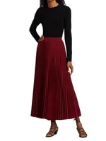 Essentials Elastic-Waist Pleated Skirt