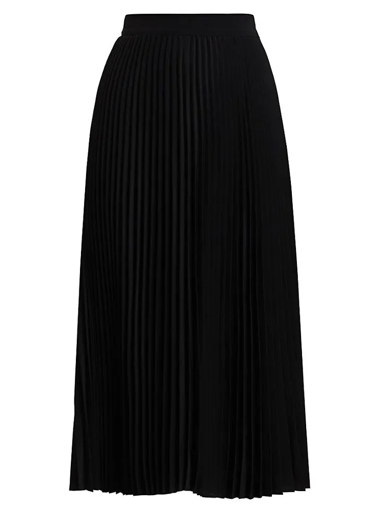 Essentials Elastic-Waist Pleated Skirt