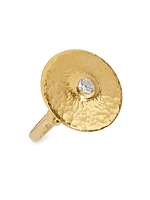 Droplet 22K & 24K Yellow Gold & Diamond Large Ring