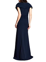 Crepe V-Neck Gown