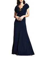 Crepe V-Neck Gown