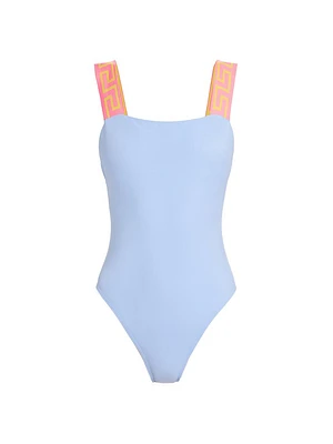 Greca Border One-Piece Swimsuit