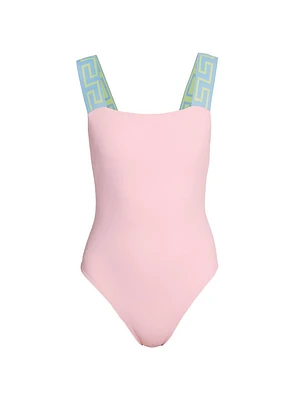 Greca Border One-Piece Swimsuit