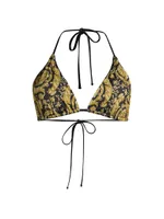 Printed Triangle Bikini Top