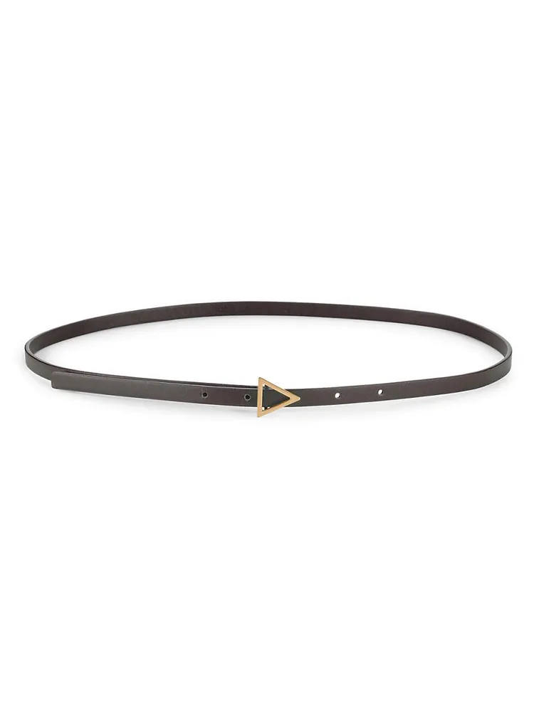 Triangle-Buckle Leather Belt