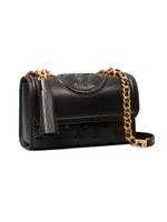 Small Fleming Convertible Leather Shoulder Bag