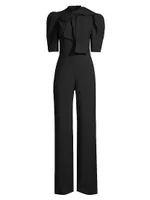 Ara Bow Puff-Sleeve Jumpsuit