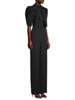 Ara Bow Puff-Sleeve Jumpsuit