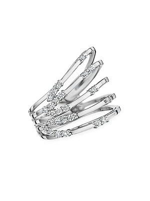 Luminus 18K White Gold & Diamond Stacked Ring