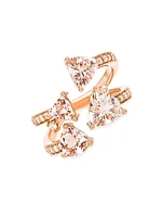 Mirage 18K Rose Gold, Diamond & Morganite Open Ring