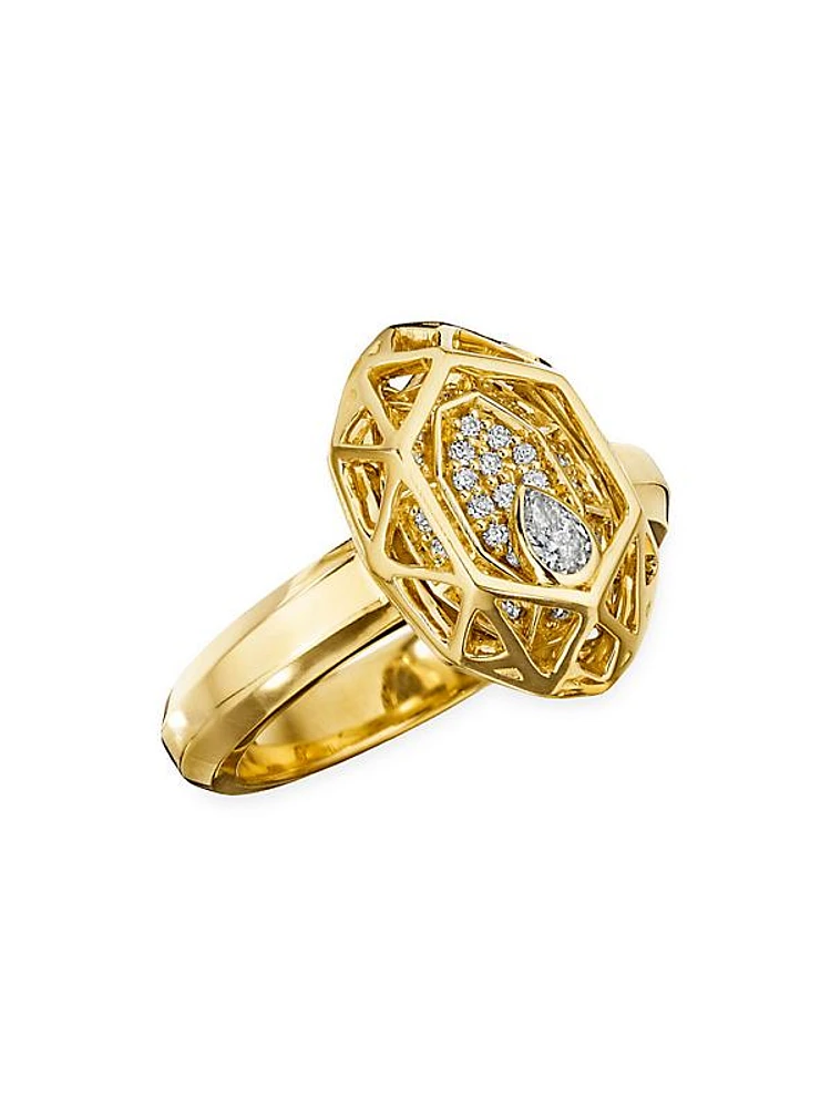 Estelar 18K Gold & Diamond Cage Ring