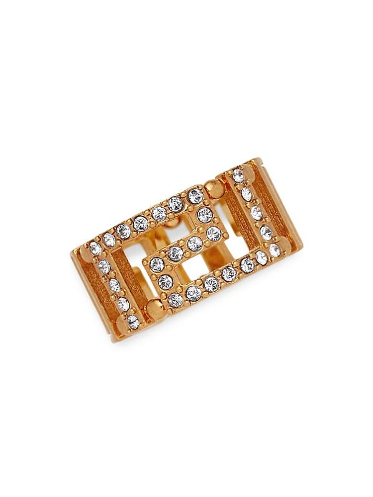 Greca Goldtone & Strass Ring