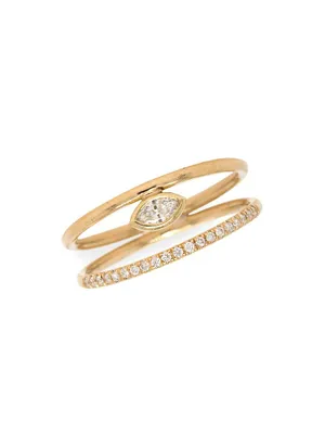 Paris 14K Yellow Gold & Diamond Double Band Ring
