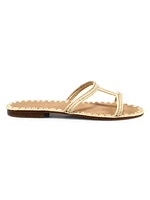 Iris Woven Raffia Slide Sandals