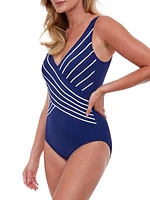 Striped One-Piece Swimsuit