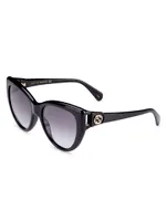 Gucci Logo 56MM Cat Eye Sunglasses