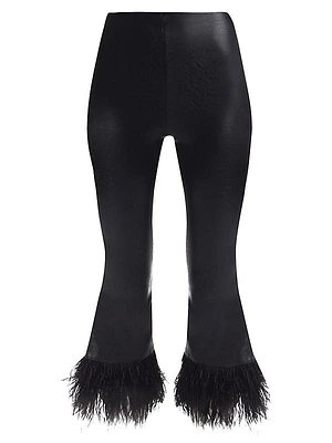 Faux Leather Feather Flare Leggings