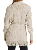 Anina Fisherman Knit Fringe Cardigan