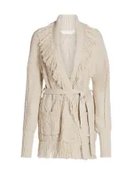 Anina Fisherman Knit Fringe Cardigan