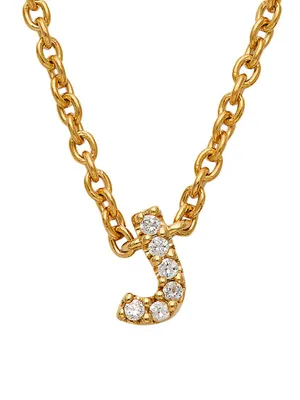 Nadri Fine Initials 14K Yellow Gold & Diamond J Pendant Necklace