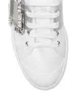 Viv Glitter & Crystal Buckle Skate Sneakers