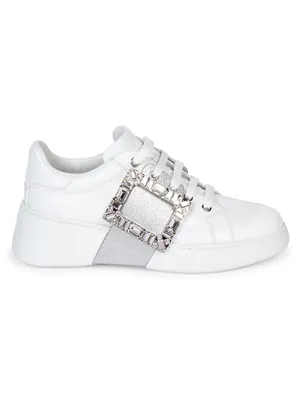 Viv Glitter & Crystal Buckle Skate Sneakers