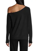 Asymmetric Off-The-Shoulder Cashmere Top