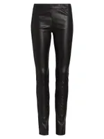 Stretch Leather Moto Leggings