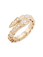 Serpenti Viper 18K Gold & Diamond Wrap Ring