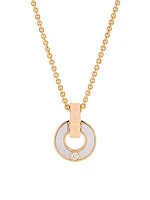 Essential 18K Rose Gold, Mother-of-Pearl & Diamond Openwork Pendant Necklace