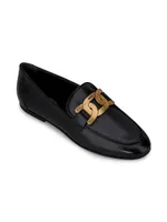 Kate Polished Goldtone Chain Leather Loafers