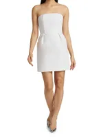 Silk Faille Strapless Minidress with Convertible Skirt