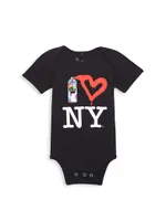 Baby's Spray Paint Heart NY Bodysuit