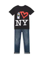 Little Kid's & Spray Paint NY T-Shirt