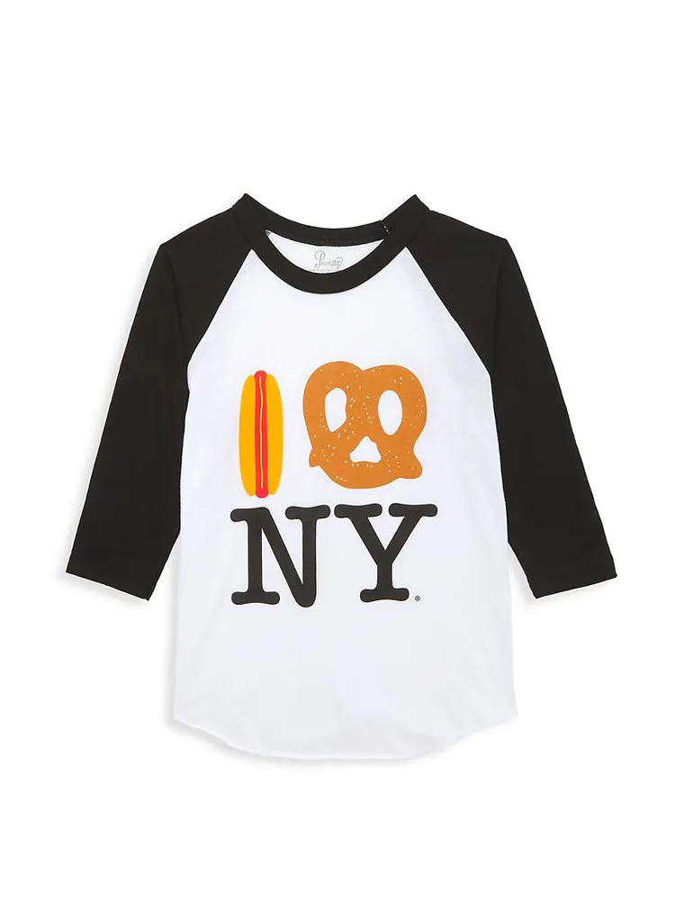 Little Kid's & Hot Dog Pretzel NY Raglan T-Shirt