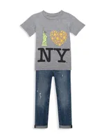 Little Kid's & Lady Liberty NY T-Shirt