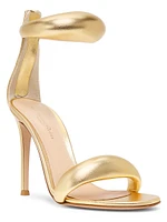 Bijoux Ankle-Strap Metallic Leather Stiletto Sandals