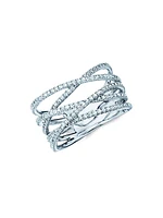 Rosée Du Matin 18K White Gold & Diamond Entwined Ring